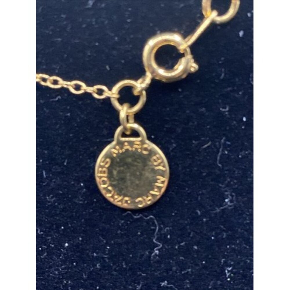 Signed Marc by Marc Jacobs Necklace Single Circle Charm Pink Gold 17” Barbiecore - Picture 6 of 7